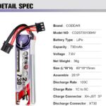 CODDAR 2S 730MAH 7.6V 100C LiHV Battery XT30
