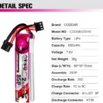 CODDAR 2S 850MAH 7.6V 70C LiHV Battery XT30
