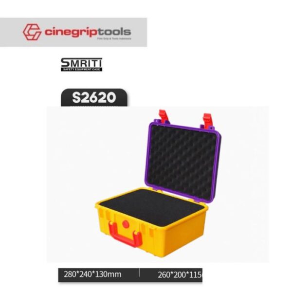 SMRITI S2620 Pull Rod Protective Waterproof IP67 Tools Case With Pick and Pluck Foam - Purple Yellow