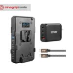 ZITAY Dual Channel V Mount Lock Smart Battery Charger with Type C 100W Quick Charge Adapter for V-Mount Battery